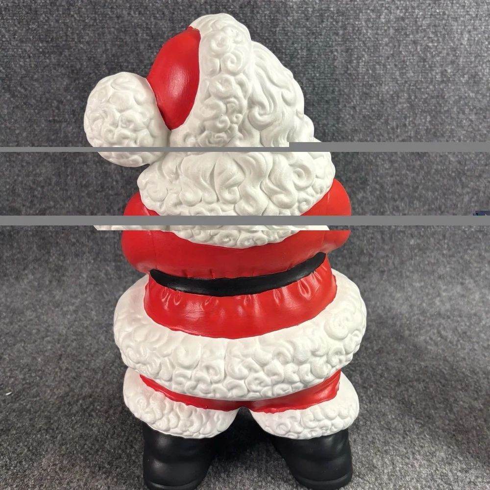 Vtg Atlantic Mold Santa & Mrs Claus Winking Knitting Ceramic Christmas 14